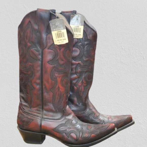 Roper Red All Over Embroidery Western Boots 4226 NWOB Boutique - Picture 9 of 14